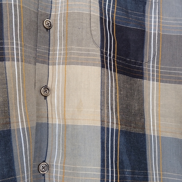Tommy Bahama Plaid Linen Silk Casual Button Down Shirt - Picture 16 of 16